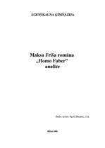 Eseja 'Maksa Friša romāna "Homo Faber" analīze', 1.
