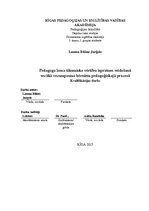 Diplomdarbs 'Pedagoga loma tikumisko vērtību veidošanā vecākā vecumposma bērniem pedagoģiskaj', 1.