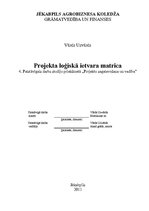 Paraugs 'Projekta loģiskā ietvara matrica', 1.
