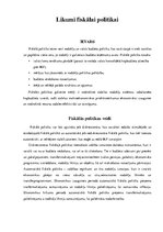 Konspekts 'Likumi fiskālai politikai', 1.