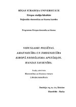 Konspekts 'Viduslaiku pilsētas. Amatniecība un tirdzniecība Eiropā feodālisma apstākļos. Ha', 1.