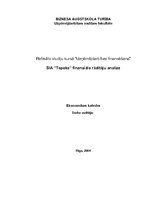 Referāts 'SIA "T" finansiālo rādītāju analīze', 1.