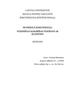 Referāts 'Neverbālā komunikācija veiksmīgas sadarbības veidošanā ar klientiem', 1.
