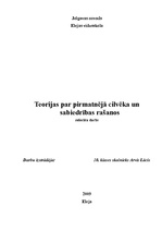 Referāts 'Teorijas par pirmatnējā cilvēka un sabiedrības rašanos', 1.