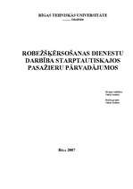Referāts 'Robežšķērsošanas dienestu darbība starptautiskajos pasažieru pārvadājumos', 1.