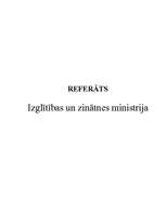 Referāts 'Izglītības un zinātnes ministrija', 1.