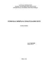 Referāts 'Supresijas mērīšana, izmantojamie testi', 1.