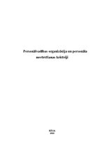 Referāts 'Personālvadības organizācija un novērtēšanas kritēriji', 1.