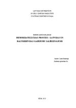 Referāts 'Demokratizācijas process: Latvijas un Baltkrievijas gadījumu salīdzinājums', 1.