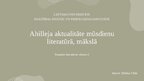 Prezentācija 'Ahilleja aktualitāte mūsdienu literatūrā un mākslā', 1.