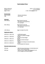 Paraugs 'Curriculum Vitae', 1.