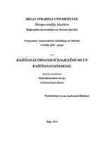 Konspekts 'Ražošanas organizācijas ieņēmumi un ražošanas izmaksas', 1.