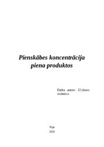 Konspekts 'Pienskābes koncentrācija piena produktos', 1.
