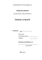 Prakses atskaite 'Prakses atskaite vadības zinībās', 1.