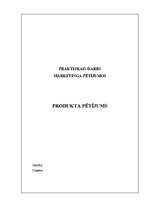 Referāts 'Produkta pētījums', 1.