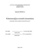Referāts 'Elektroenerģijas racionāla izmantošana', 1.