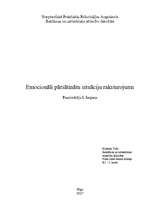 Referāts 'Emocionāli pārsātinātu situāciju raksturojums un analīze', 1.