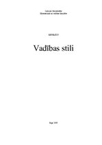 Referāts 'Vadības stili', 1.