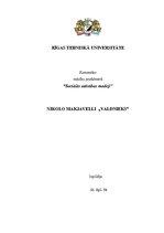 Referāts 'Komentārs mācību priekšmetā "Sociālās attīstības modeļi". N.Makjavelli "Valdniek', 1.