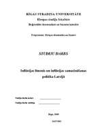 Referāts 'Inflācijas līmenis un inflācijas samazināšanas politika Latvijā', 1.