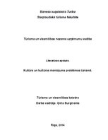 Eseja 'Kultūra un kultūras mantojuma problēmas tūrismā', 1.