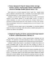 Eseja 'Kultūra un kultūras mantojuma problēmas tūrismā', 5.