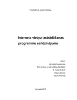 Konspekts 'Interneta vietņu izstrādāšanas programmu salīdzinājums', 1.