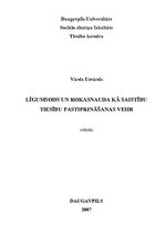 Referāts 'Līgumsods un rokasnauda kā saistību tiesību pastiprināšanas veidi', 1.