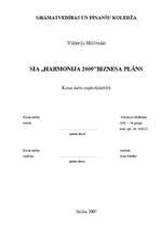 Biznesa plāns 'Biznesa plāns SIA "Harmonija 2009"', 1.