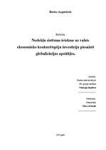 Referāts 'Nodokļu sistēmas ietekme uz valsts ekonomisko konkurētspēju investīciju piesaist', 1.