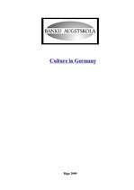 Konspekts 'Culture in Germany', 1.