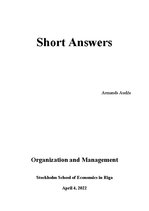 Referāts 'Review of Organization and Management Theories', 1.