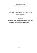 Referāts 'Dzimstība un to ietekmējošie faktori Latvijā laika posmā no 1998.gada līdz 2008.', 1.