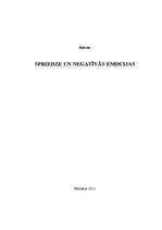 Referāts 'Spriedze un negatīvās emocijas', 1.