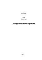 Referāts 'Starppersonu ētika uzņēmumā', 1.