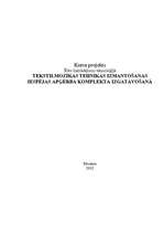 Referāts 'Tekstilmozaīkas tehnikas izmantošanas iespējas apģērba komplekta izgatavošanā', 1.