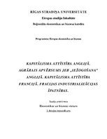 Konspekts 'Kāpitālisma attīstība Anglijā un Francijā', 1.