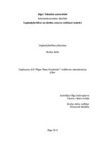 Referāts 'Uzņēmuma a/s "Rīgas piena kombināts" saldētavas rekonstrukciju plāns', 1.