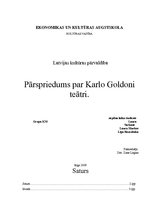 Referāts 'Karlo Goldoni teātris', 1.