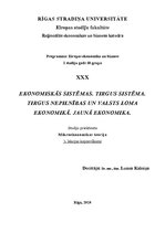 Konspekts 'Ekonomiskās sistēmas. Tirgus sistēma. Tirgus nepilnības un valsts loma ekonomikā', 1.