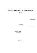 Referāts 'Types of Crime - Hooliganism', 1.