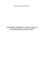 Referāts 'Hipotekārās kreditēšanas sistēmas ietekme uz nekustamā īpašuma cenām Latvijā', 1.