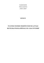 Referāts 'Politiski tiesiskie priekšnoteikumi Latvijas Republikas proklamēšanai 1918.gada ', 1.