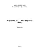 Referāts 'Uzņēmuma "XXX" mārketinga vides analīze', 1.
