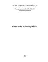 Referāts 'Kursa darbs automobiļu teorijā', 1.