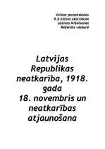 Referāts 'Latvijas Republikas neatkarība un atjaunošana', 1.