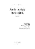 Referāts 'Jumis latviešu mitoloģijā', 1.