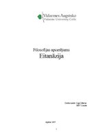 Eseja 'Filosofijas apcerējums. Eitanāzija', 1.