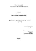 Referāts 'Vēstniecību un pārstāvniecību nozīme 21. gadsimta diplomātijā', 1.