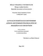Konspekts 'Latvijas integrācijas ES ekonomiskie aspekti', 1.
